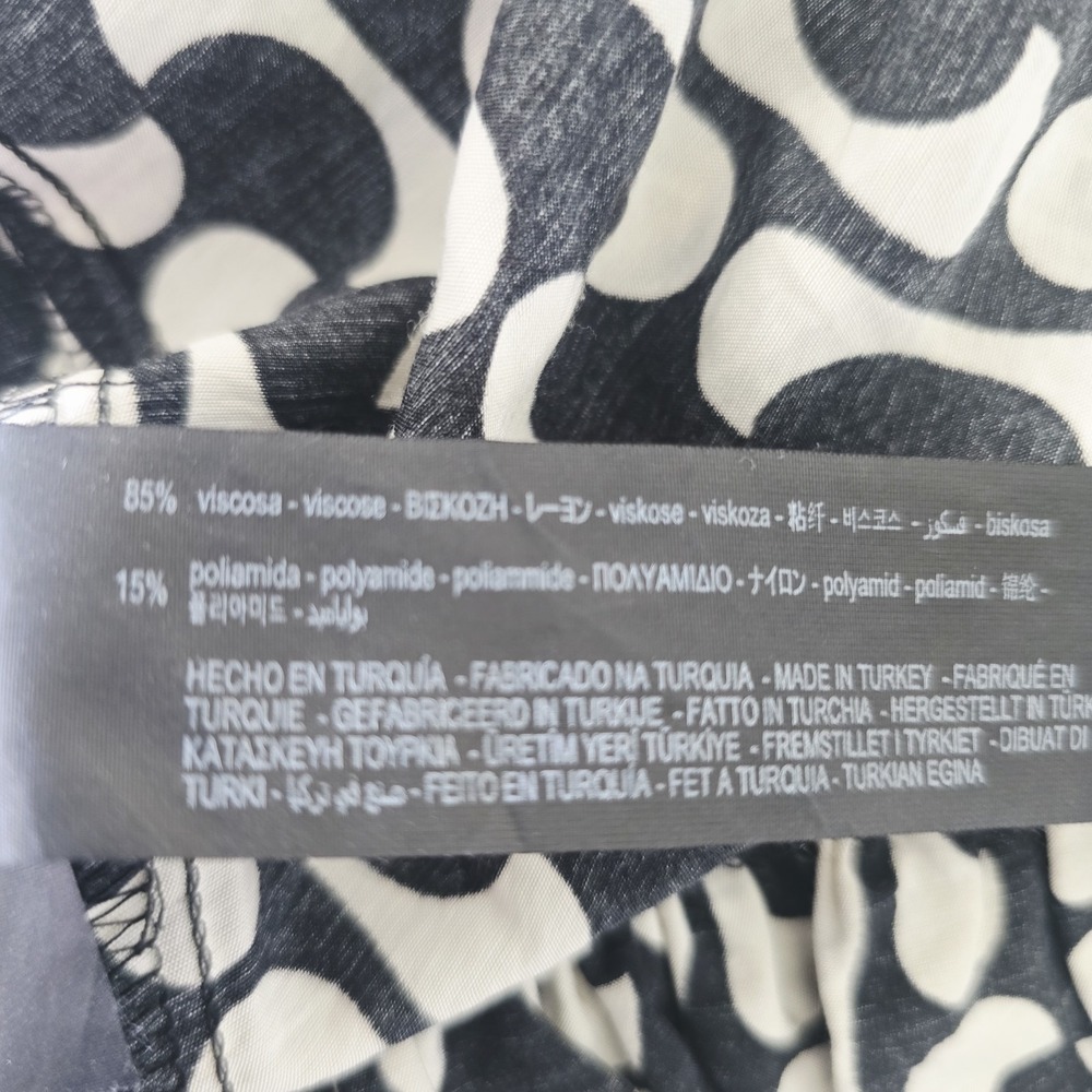 ZARA The Paula Dress Black / Ivory Geometric‎ Print Sz Medium Long Sleeves.D111 - Picture 14 of 14